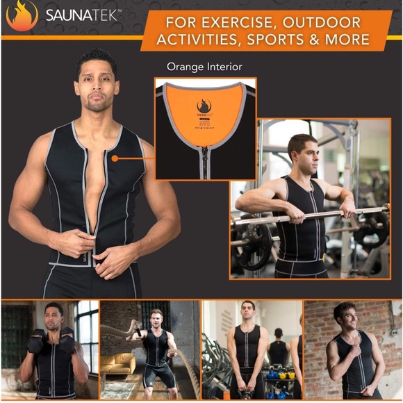 Men's Sauna Sweat Suit Vest for Exercise and Heat Training, Neoprene - Picture 5 of 7